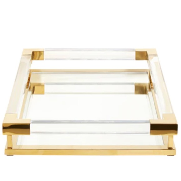 JONATHAN ADLER Jacques Golden, Mirrored Tray - Picture 3 of 6